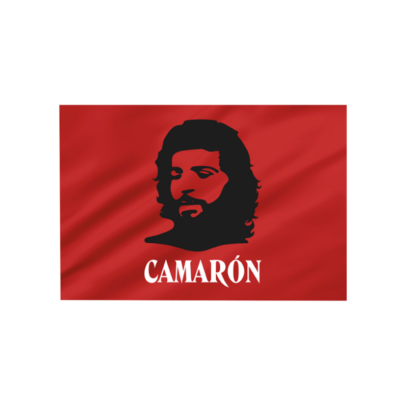 Bandera Roja Silueta Camarón