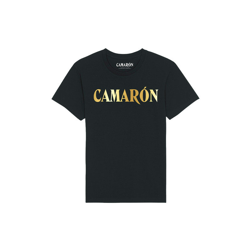 Camiseta Negra Logo Camarón Gold